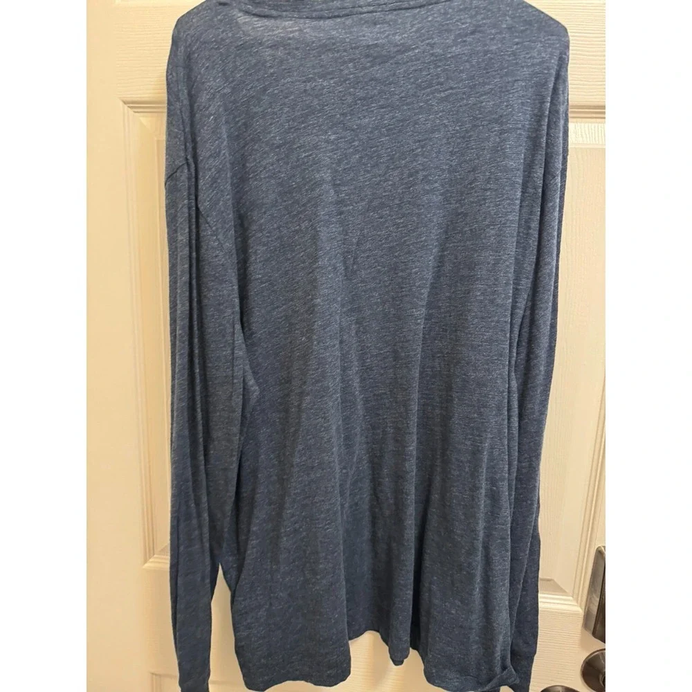 POLO RALPH‎ LAUREN CREW T-SHIRT 2XL NAVY BLUE LONG SLEEVE White PONY